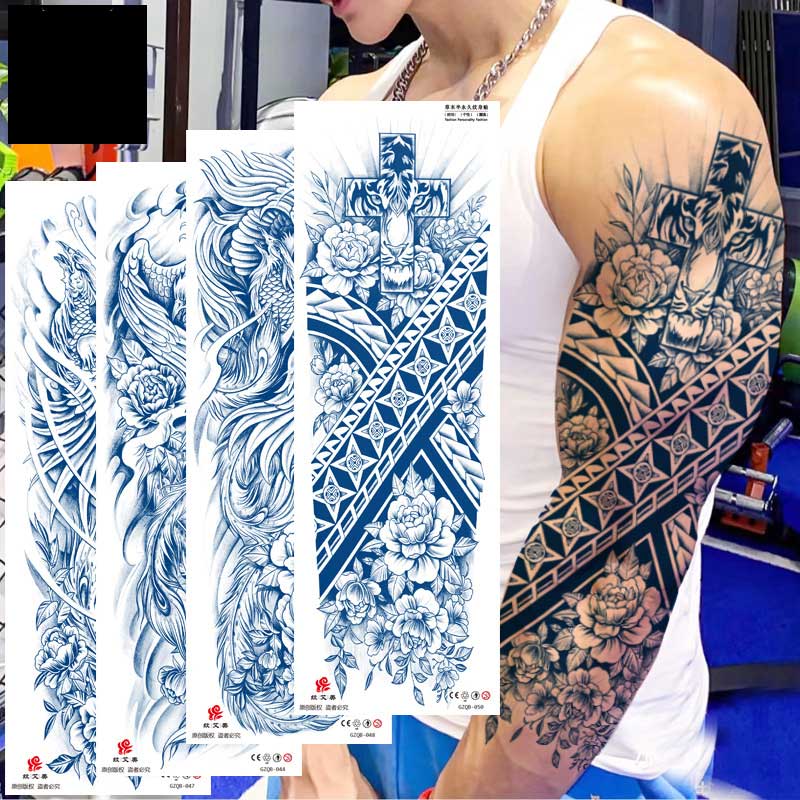 2 Sheet Full Arm Temporary Tattoos Fake Tattoo Stickers