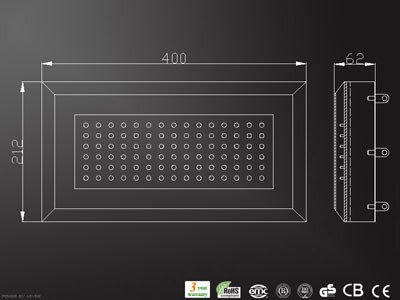 90W Rectangle LED Hydroponics Greenhouse Lighting