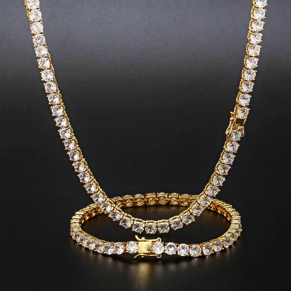 Men's Bold Hip Hop Style Cubic Zirconia Full Pavé Chain Necklace