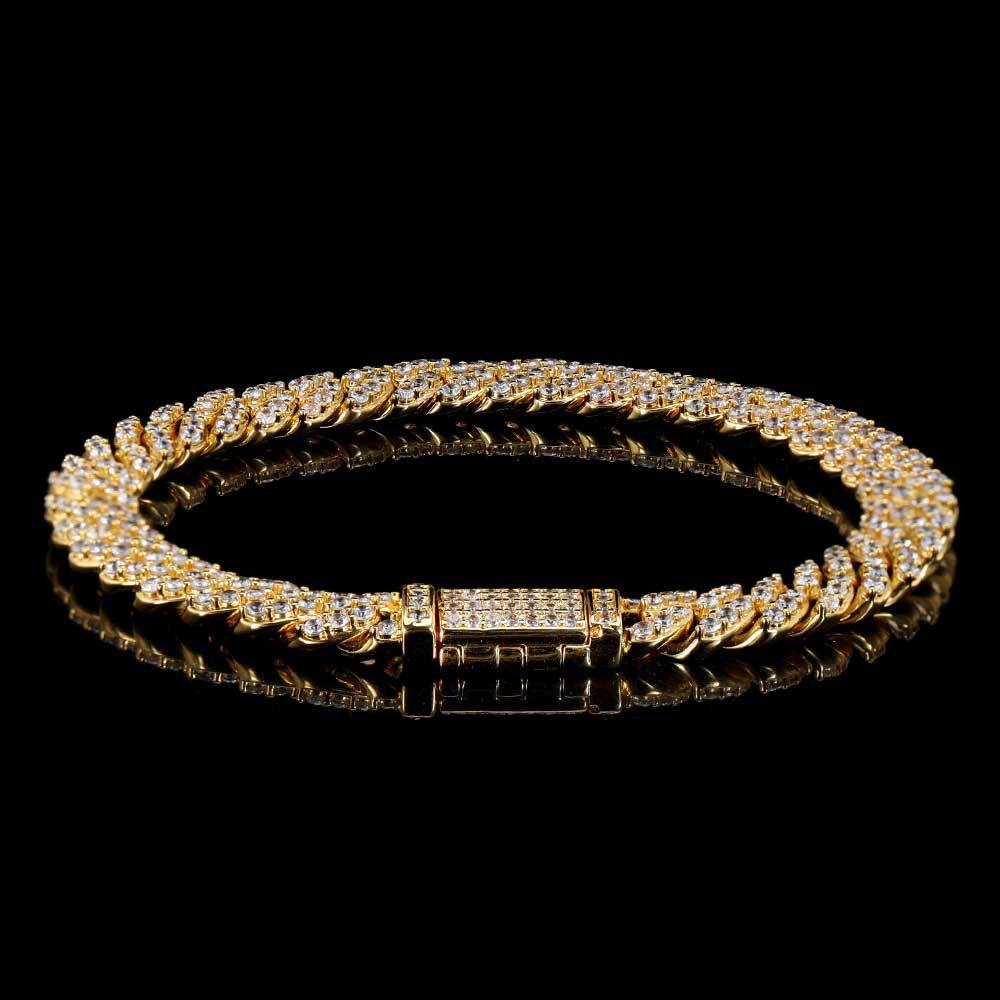 Luxury Golden Iced Cuban Chain Bracelet