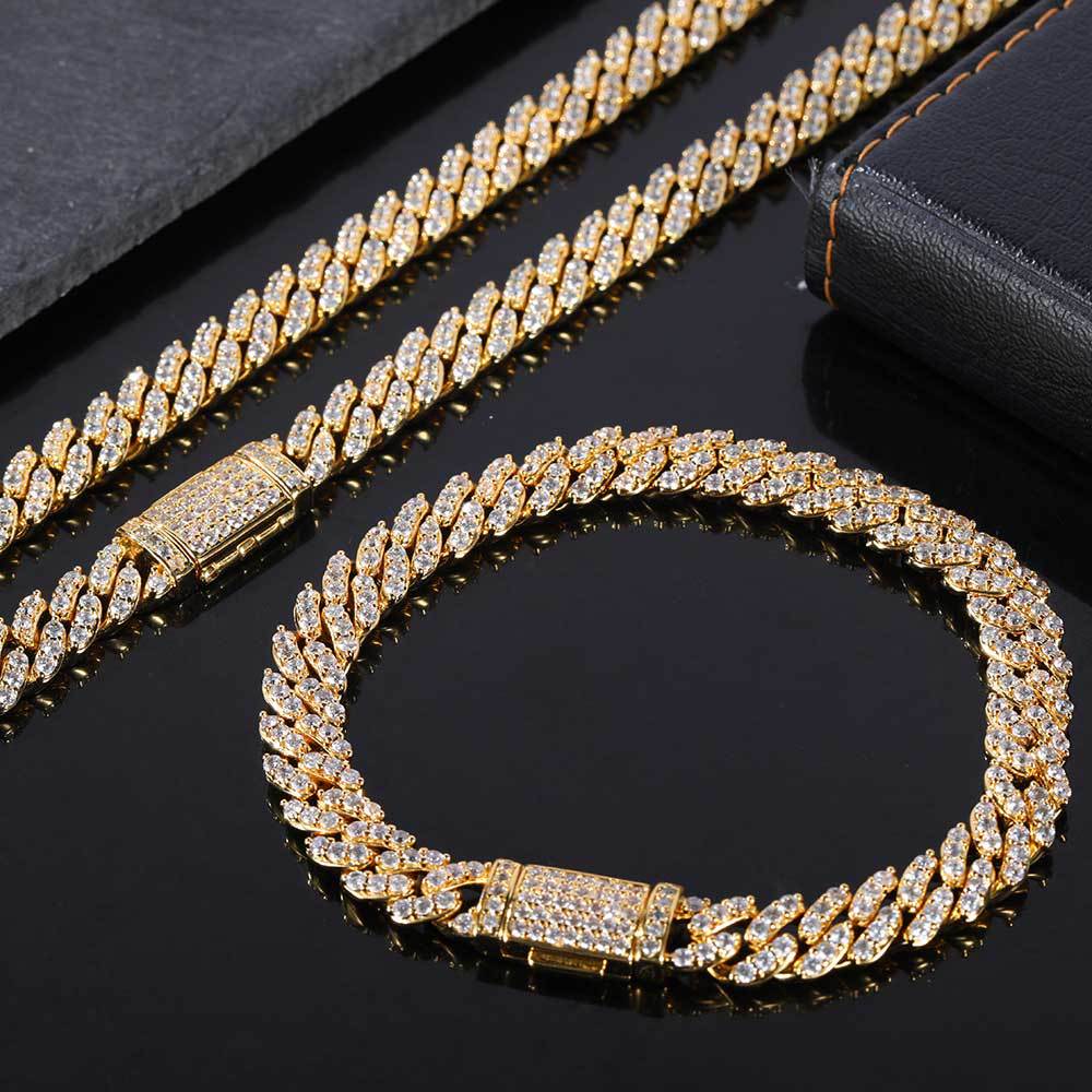 Luxury Golden Iced Cuban Chain Bracelet