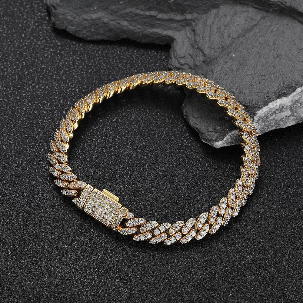 Luxury Golden Iced Cuban Chain Bracelet