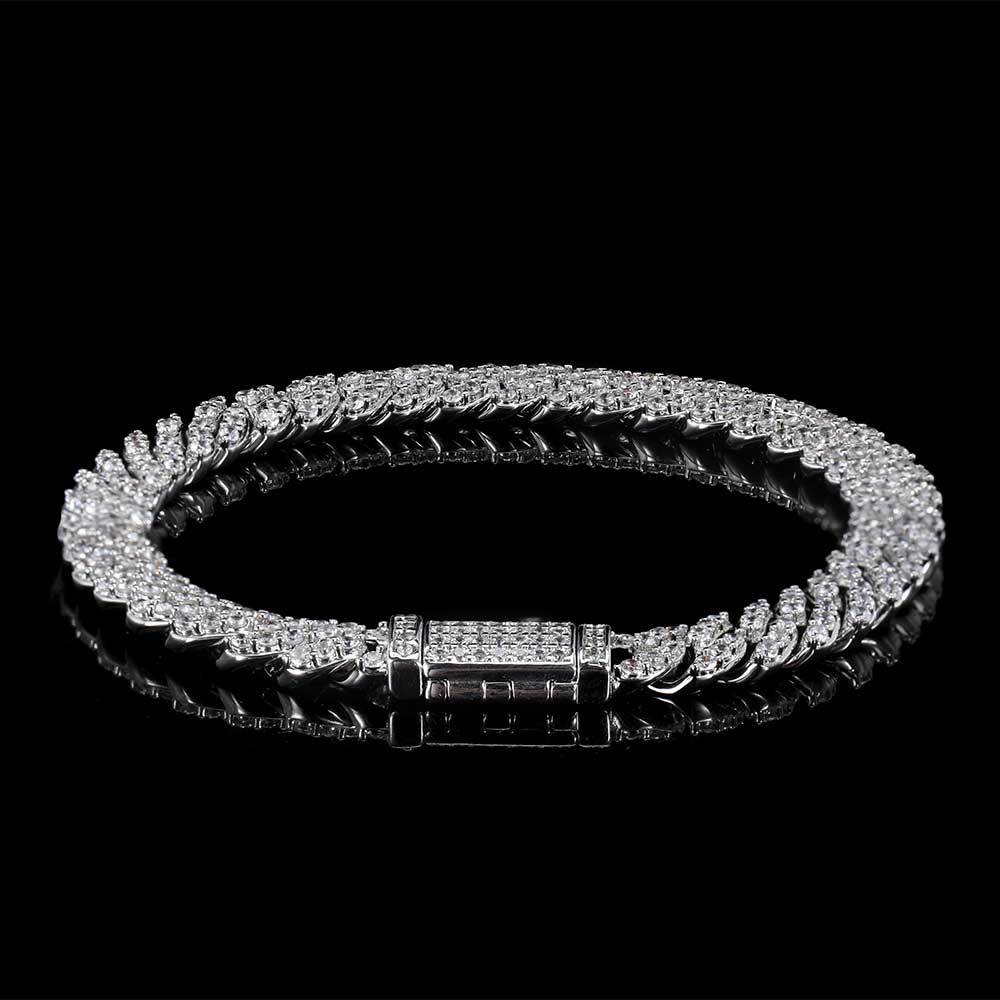 Luxury White Golden Iced Cuban Chain Hip Hop Bracelet