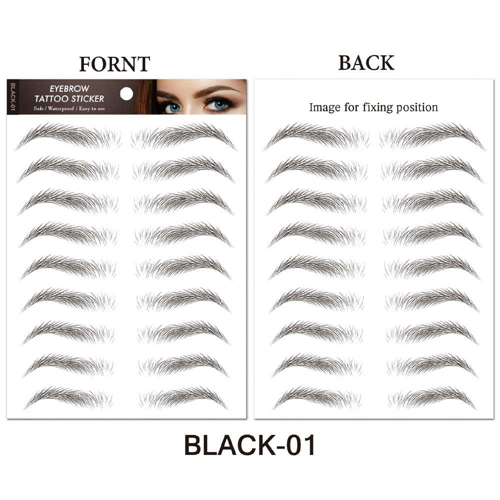 10 Sheet Fake Eyebrow Temporary Tattoo Stickers