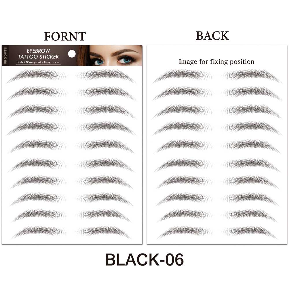 10 Sheet Fake Eyebrow Temporary Tattoo Stickers