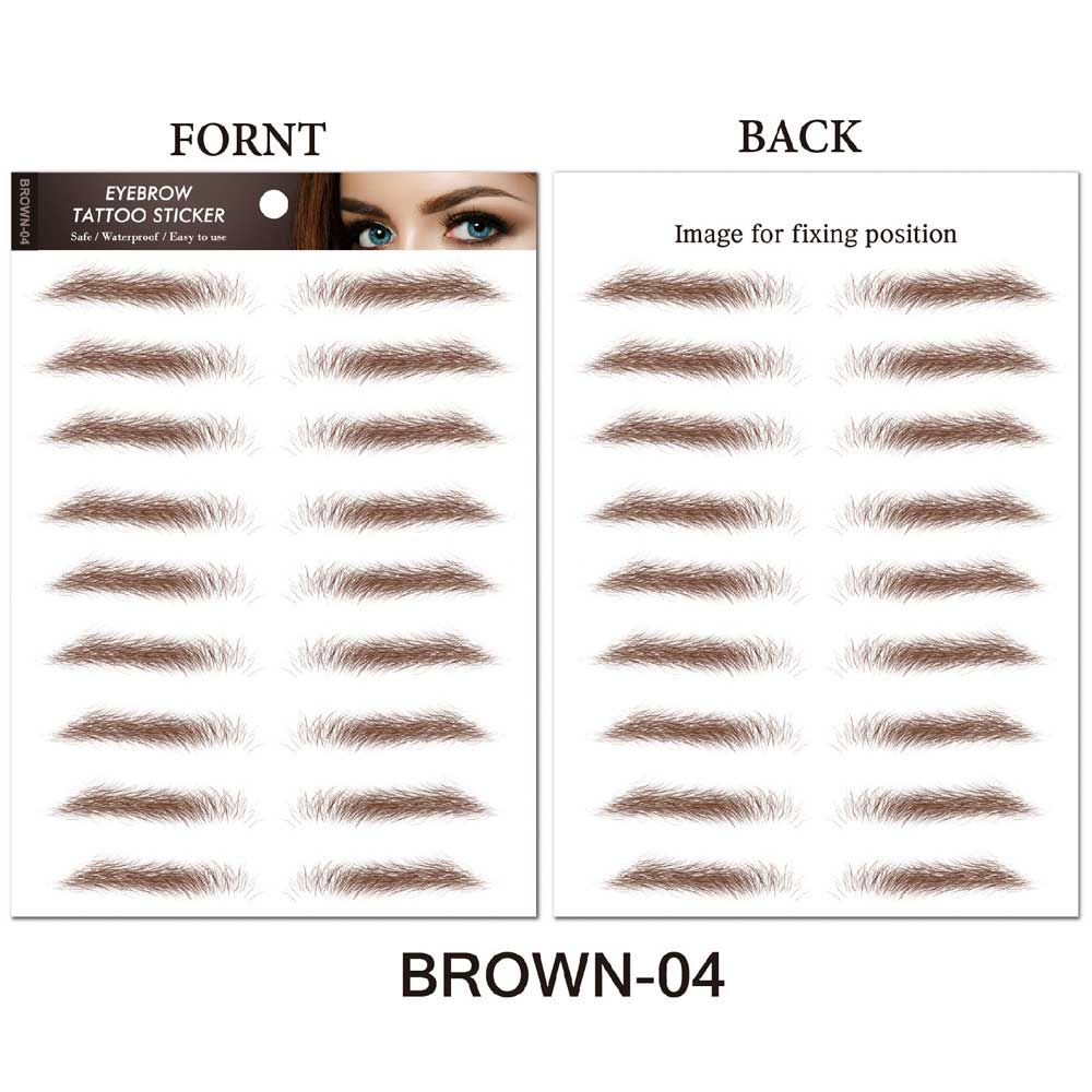 10 Sheet Fake Eyebrow Temporary Tattoo Stickers