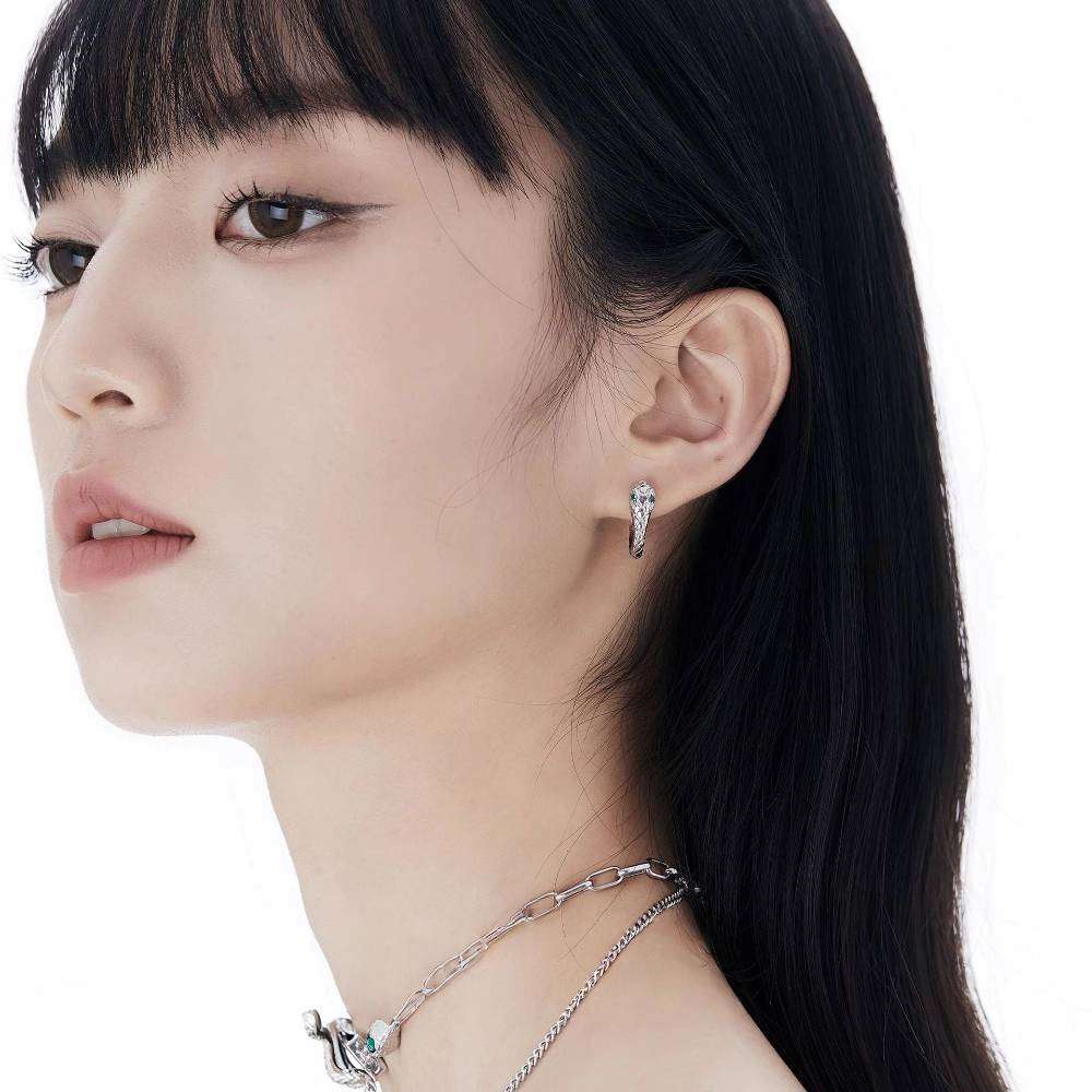2025 Snake Earrings in S999 Dark Academia Ear Jewelry