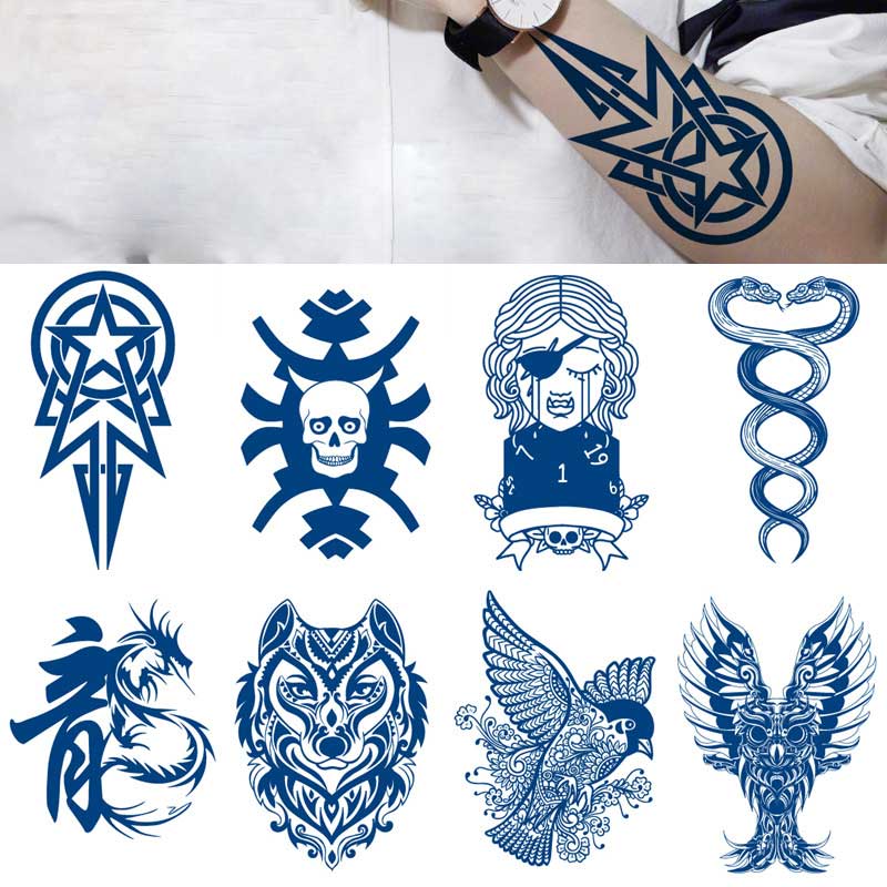 7 Sheet Removable Tattoos Herbal Juice Tattoos Sticker