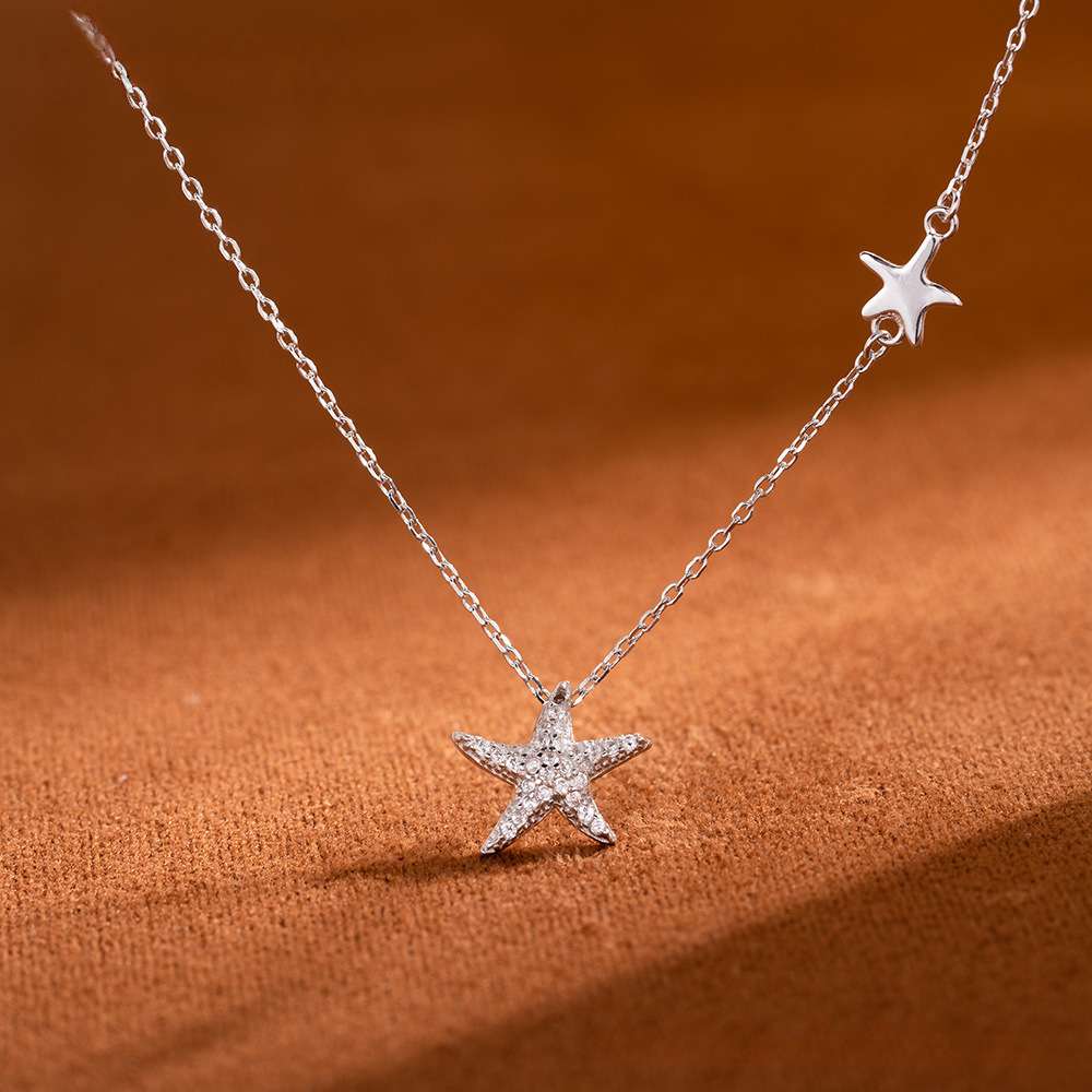 Celestial Star Necklace for Girls S925 Silver Pendant Jewelry