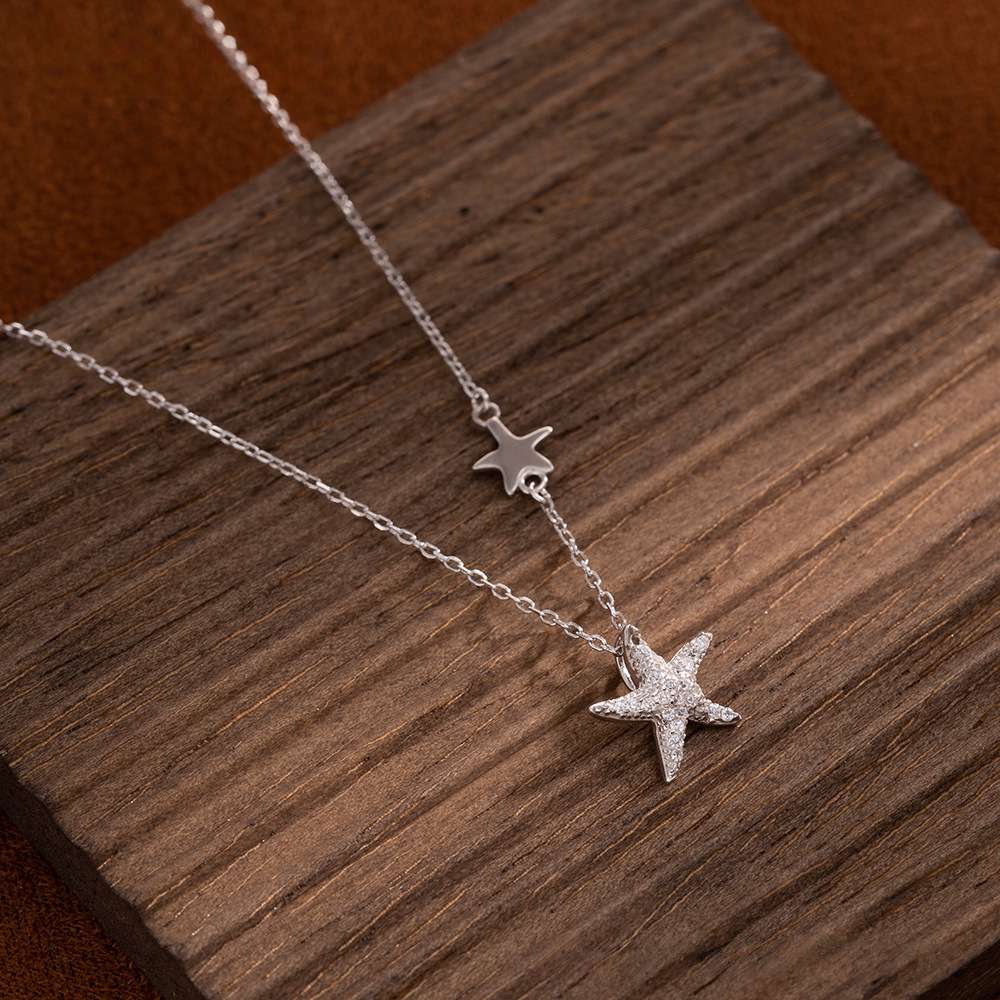 Celestial Star Necklace for Girls S925 Silver Pendant Jewelry