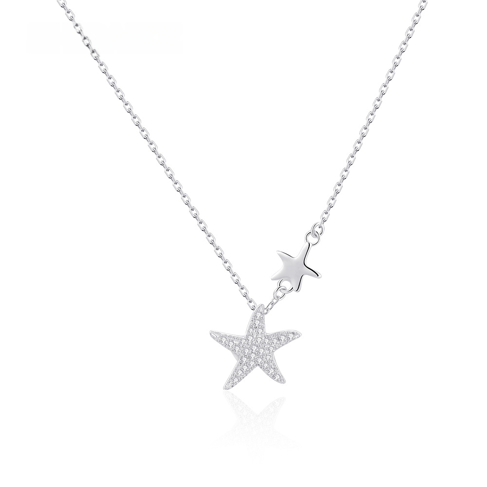Celestial Star Necklace for Girls S925 Silver Pendant Jewelry