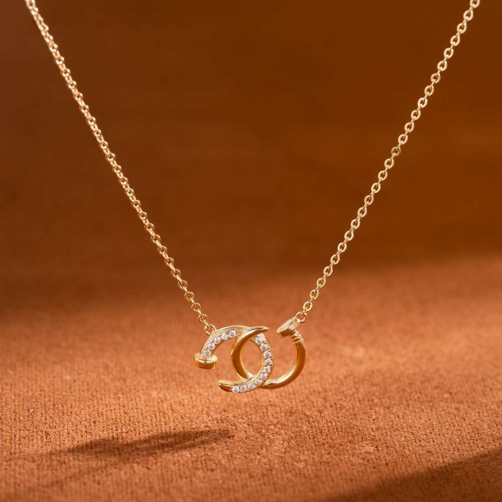 Rebel Chic Nail Pendant Necklace for Women S925 Edgy Yet Elegant