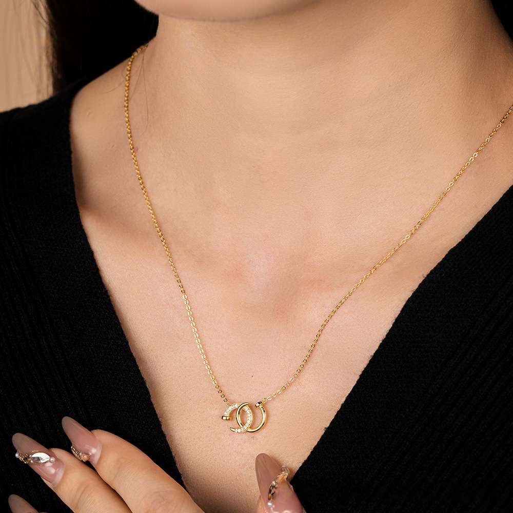 Rebel Chic Nail Pendant Necklace for Women S925 Edgy Yet Elegant