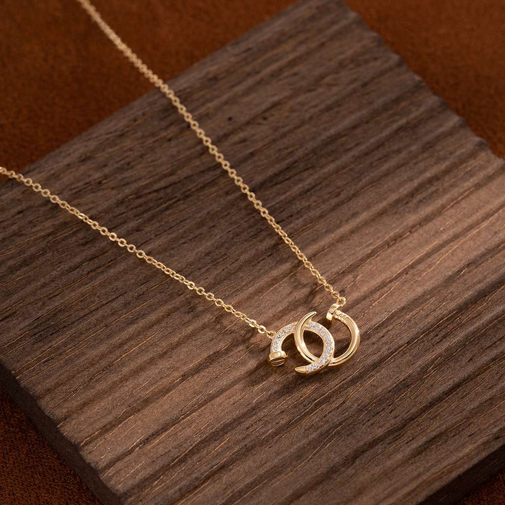 Rebel Chic Nail Pendant Necklace for Women S925 Edgy Yet Elegant