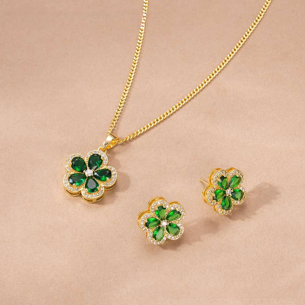 Lucky Blossom Manifestation Necklace and Earrings Set