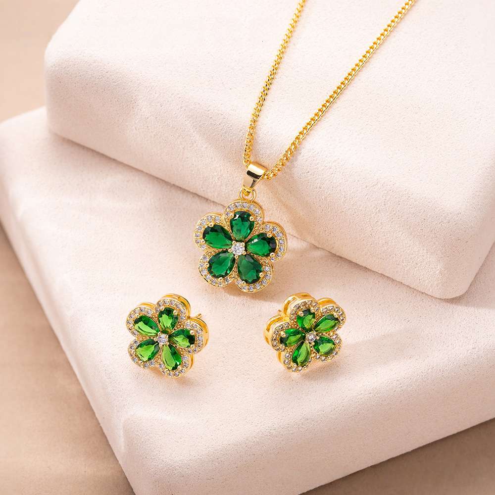 Lucky Blossom Manifestation Necklace and Earrings Set
