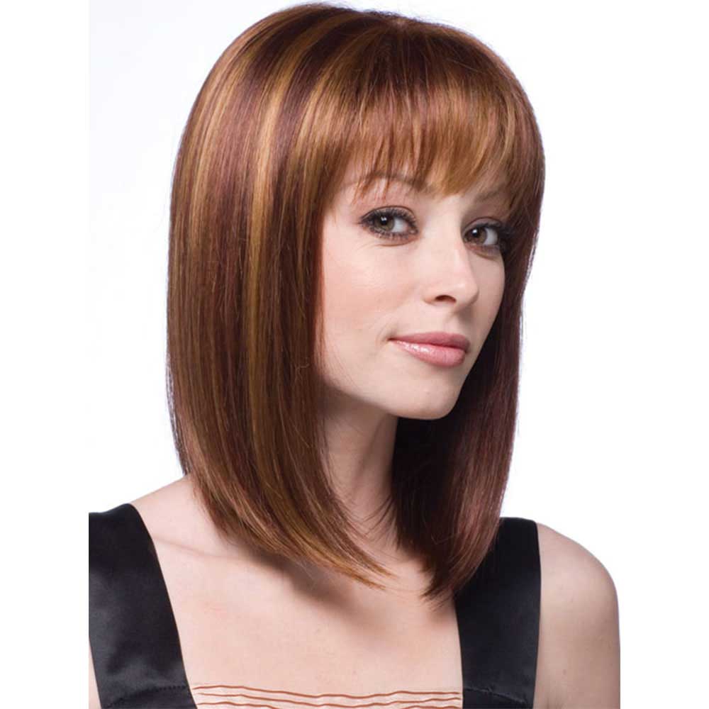 Short Bob Straight Synthetic Blonde Highlight Wigs for Women