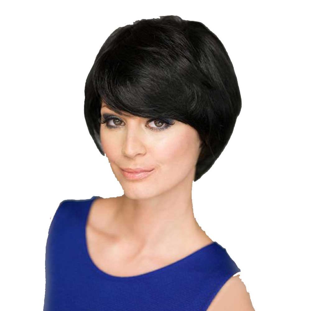 Short Shaggy Layered Cut Synthetic Wig with Black for Women