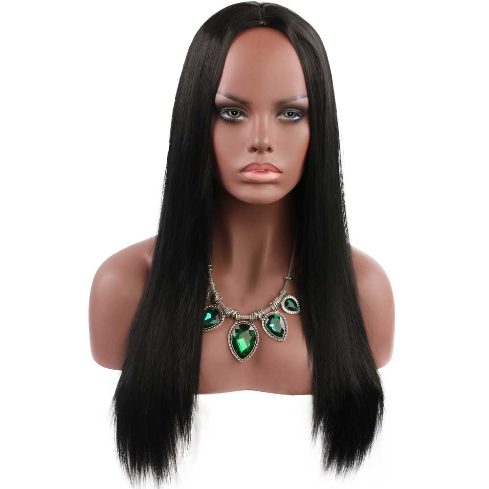 Long Black Straight Middle Part Women's Wig