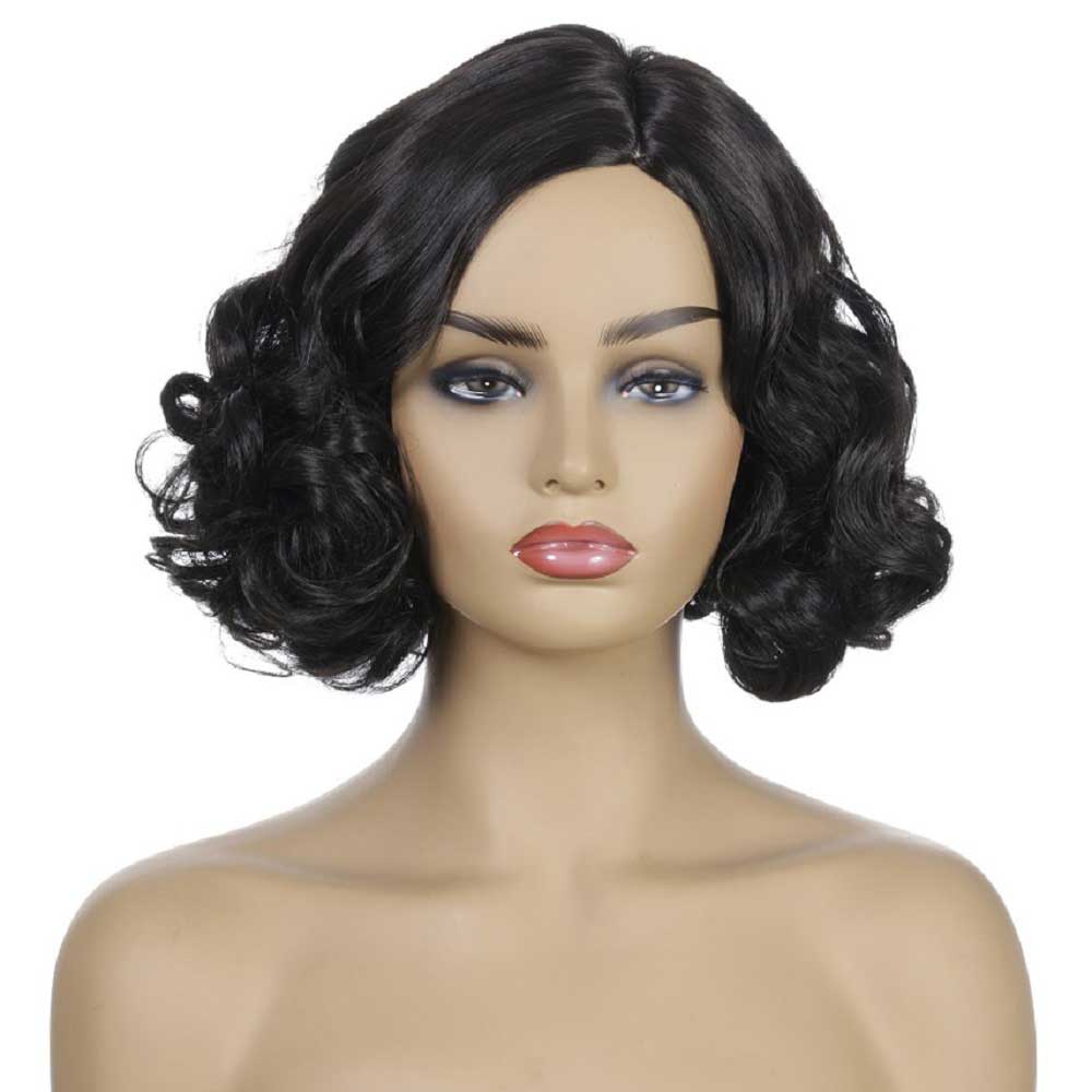Short Curly Black Hair for Women Cosplay Wig Natural Looking