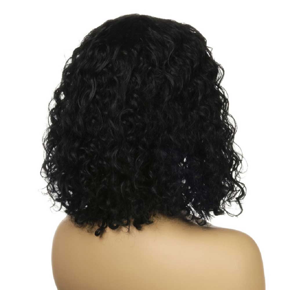 Shoulder Length Curly Wigs Natural Looking Synthetic Hair Wigs