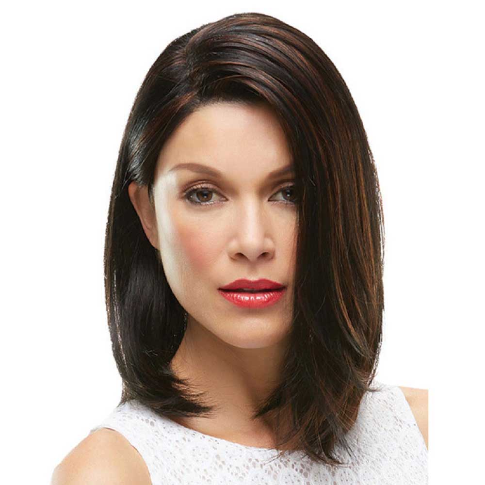 Short Brown Wig Side Part Natural Straight Synthetic Hair
