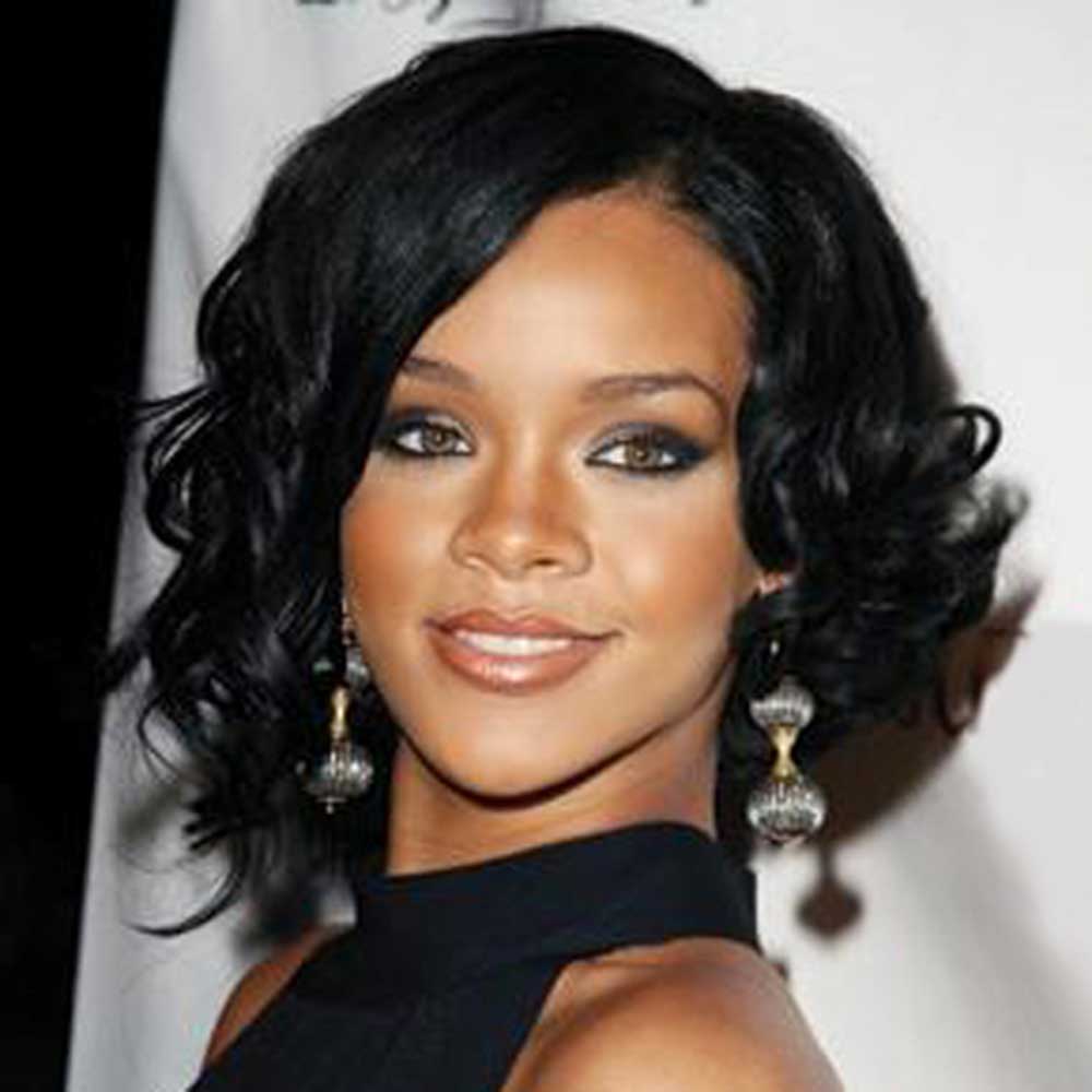 Rihanna Cosplay wigs Black Curly Shaggy Synthetic Hair for Women