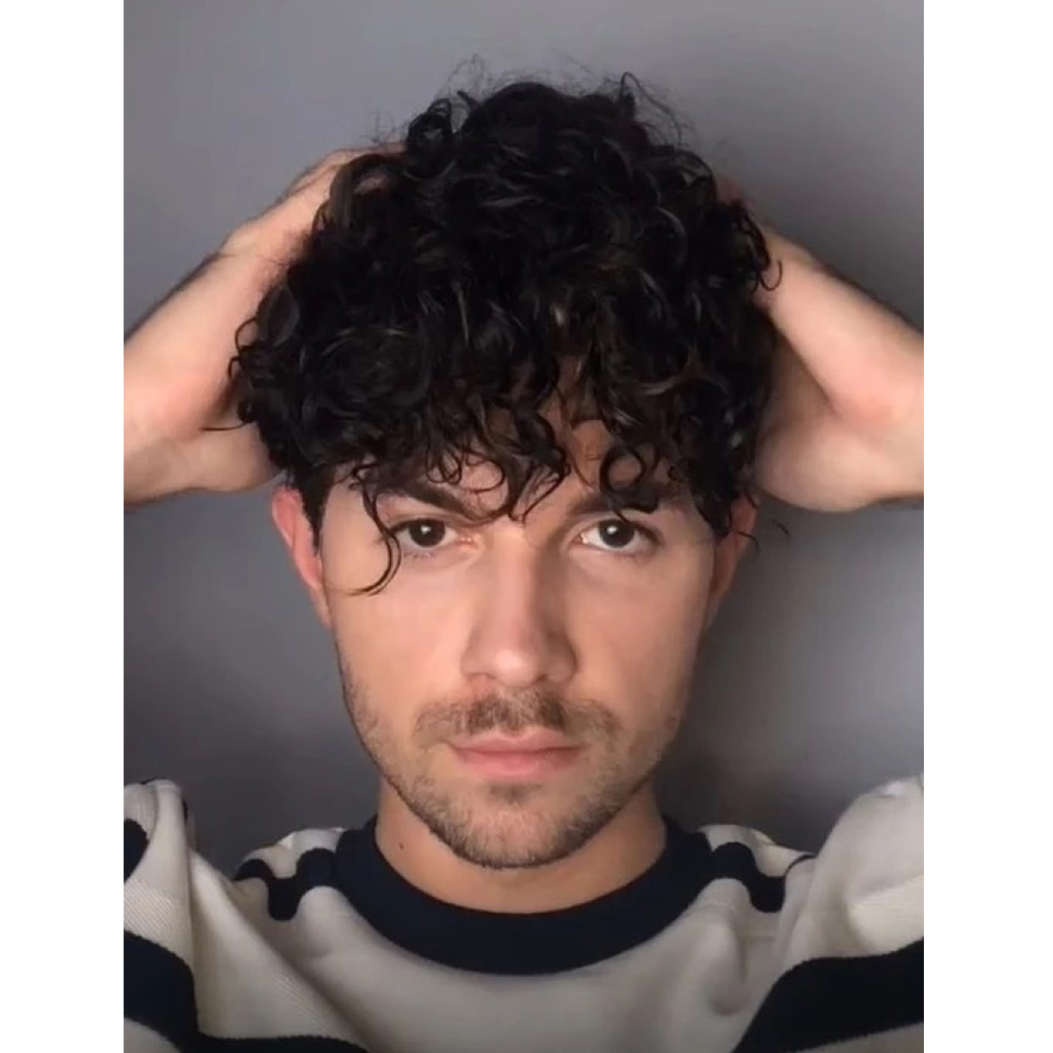 Short Curly Mens Black Wig Fluffy Synthetic Wig for Male Guy