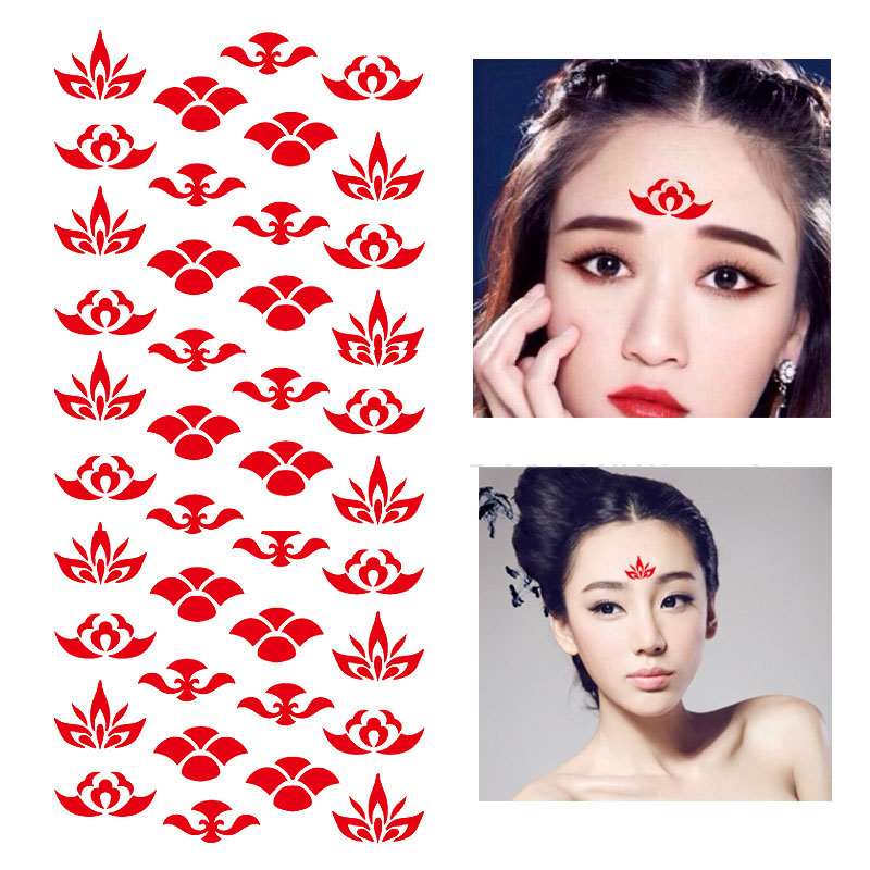 10 Sheet Chinese Tang Dynasty Makeup Forehead Tattoo Stickers